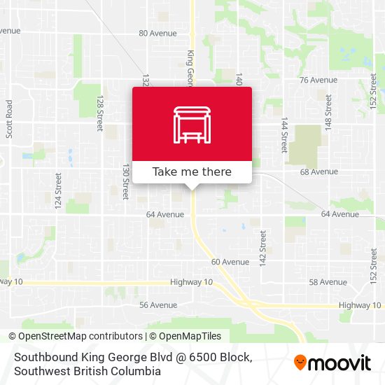 Southbound King George Blvd @ 6500 Block map