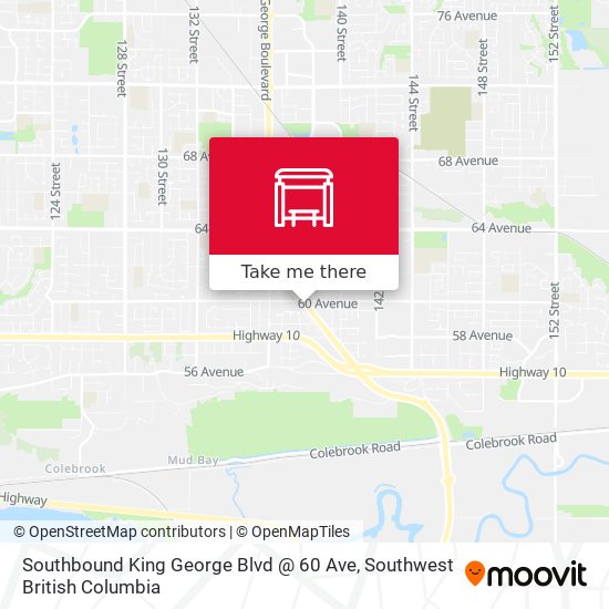 Southbound King George Blvd @ 60 Ave map