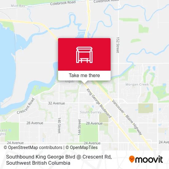 Southbound King George Blvd @ Crescent Rd map
