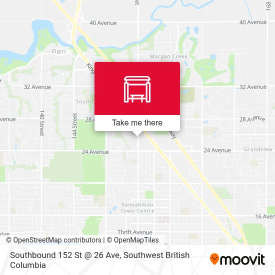 Southbound 152 St @ 26 Ave map