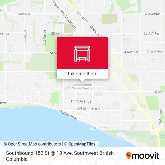 Southbound 152 St @ 18 Ave map