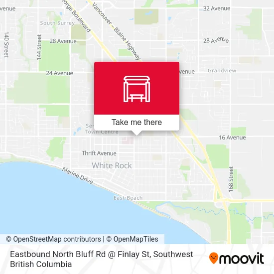 Eastbound North Bluff Rd @ Finlay St map