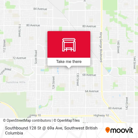 Southbound 128 St @ 69a Ave map