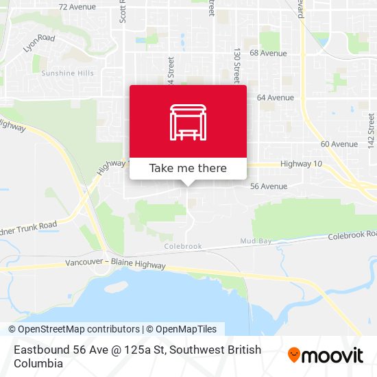 Eastbound 56 Ave @ 125a St map