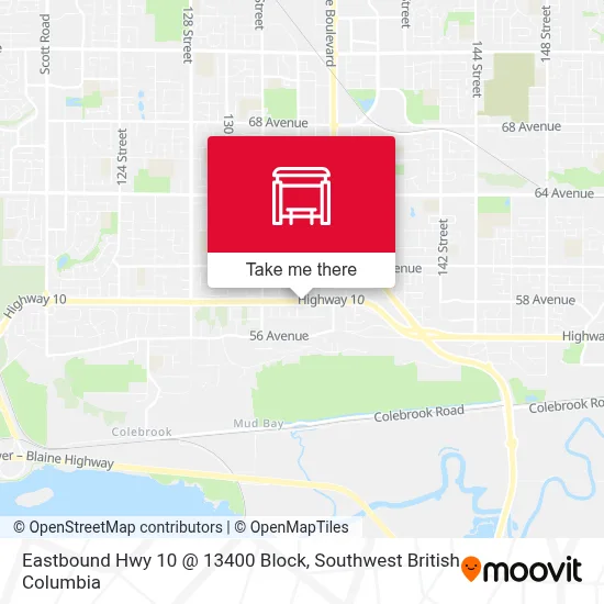 Eastbound Hwy 10 @ 13400 Block map