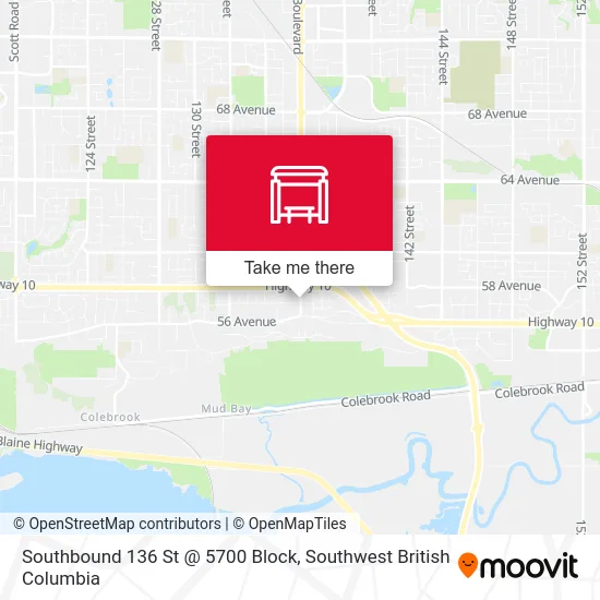 Southbound 136 St @ 5700 Block map