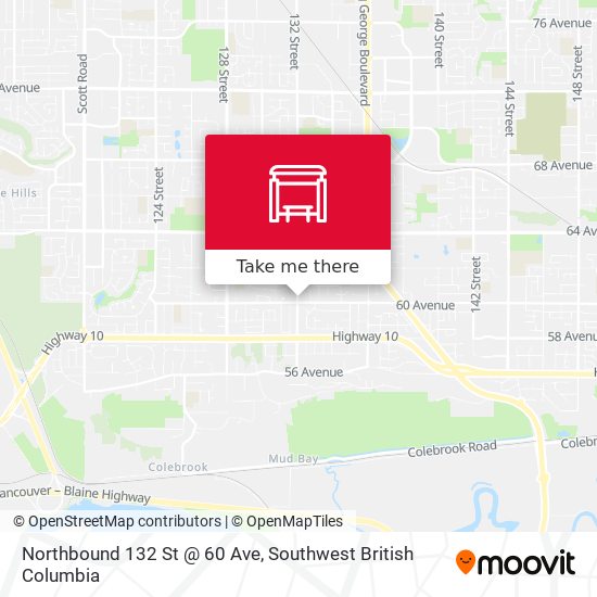 Northbound 132 St @ 60 Ave map