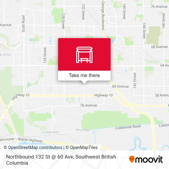 Northbound 132 St @ 60 Ave map