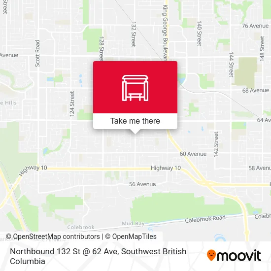 Northbound 132 St @ 62 Ave map