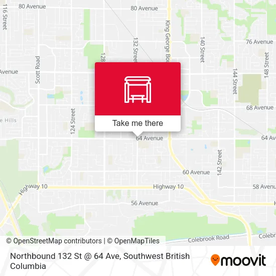 Northbound 132 St @ 64 Ave map