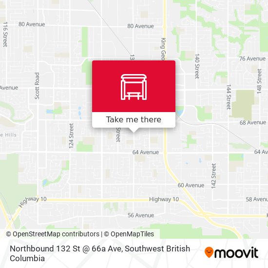 Northbound 132 St @ 66a Ave map
