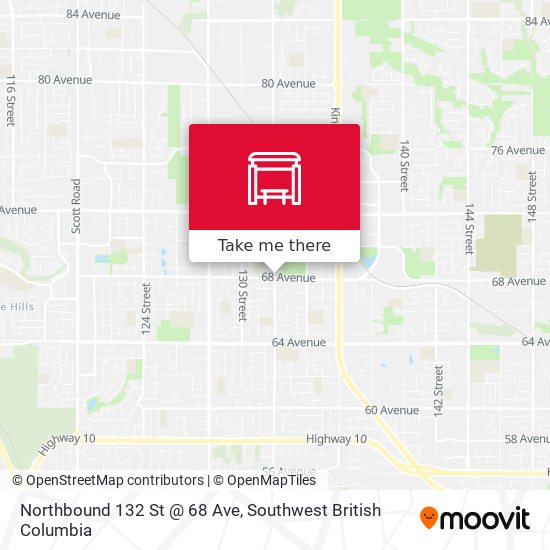 Northbound 132 St @ 68 Ave map