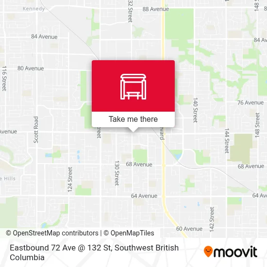 Eastbound 72 Ave @ 132 St map