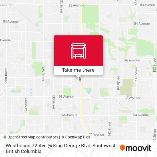 Westbound 72 Ave @ King George Blvd map