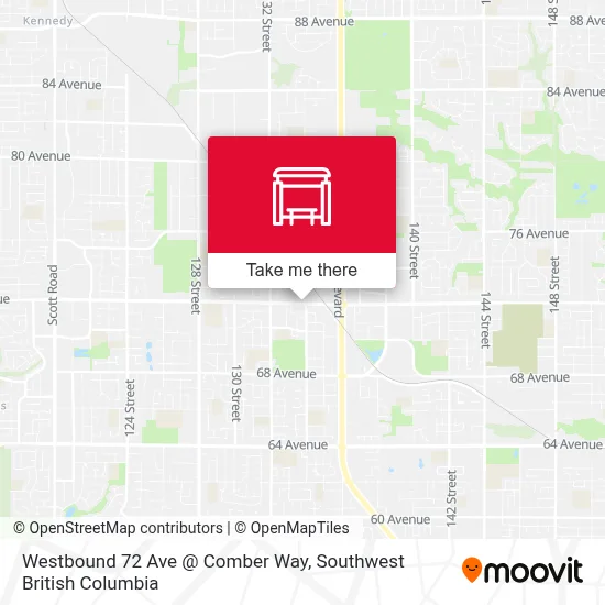 Westbound 72 Ave @ Comber Way map