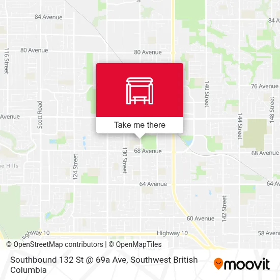 Southbound 132 St @ 69a Ave map