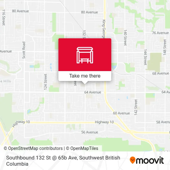 Southbound 132 St @ 65b Ave map