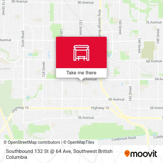 Southbound 132 St @ 64 Ave map
