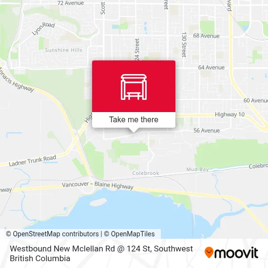 Westbound New Mclellan Rd @ 124 St map