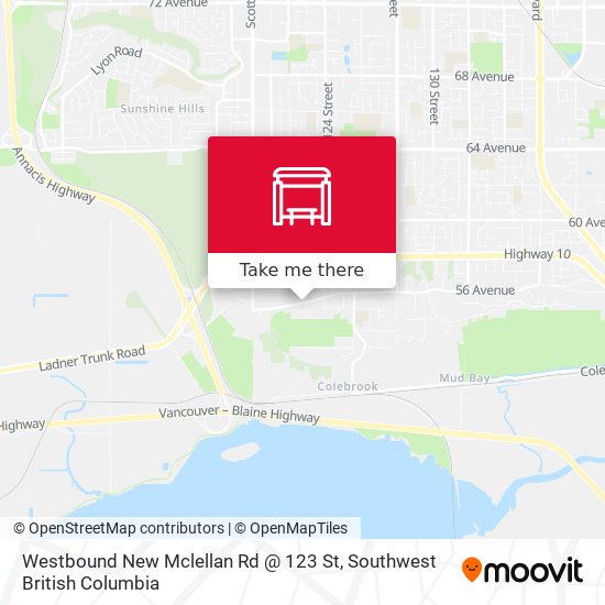 Westbound New Mclellan Rd @ 123 St map