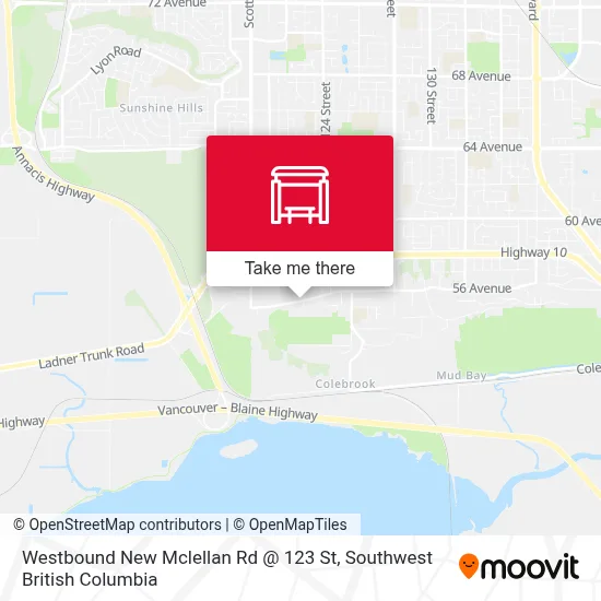 Westbound New Mclellan Rd @ 123 St map