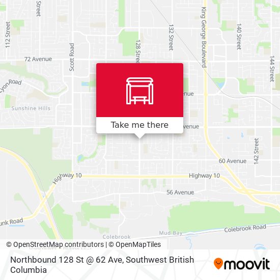 Northbound 128 St @ 62 Ave map