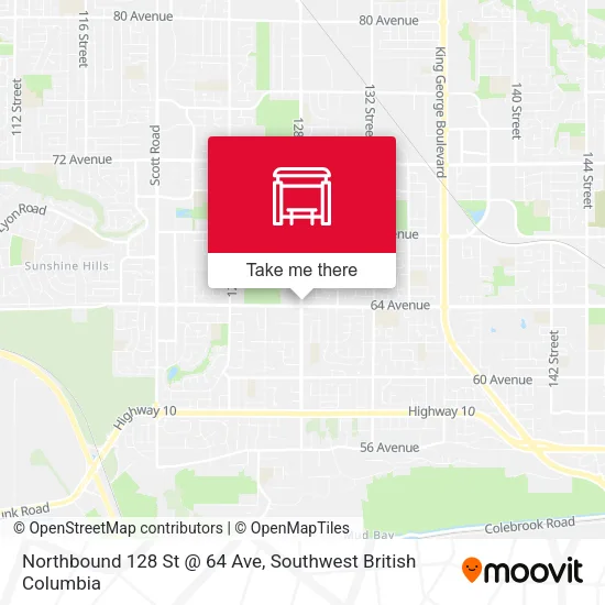 Northbound 128 St @ 64 Ave map