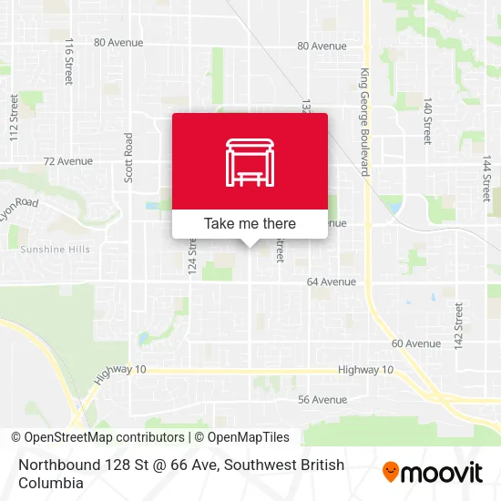 Northbound 128 St @ 66 Ave map