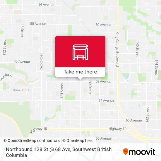Northbound 128 St @ 68 Ave map