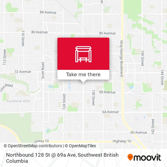 Northbound 128 St @ 69a Ave map