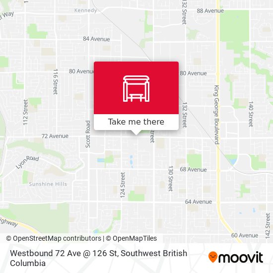 Westbound 72 Ave @ 126 St map