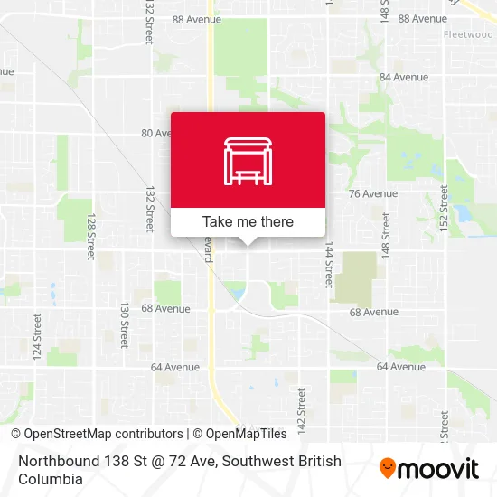 Northbound 138 St @ 72 Ave map