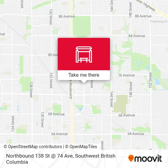 Northbound 138 St @ 74 Ave map
