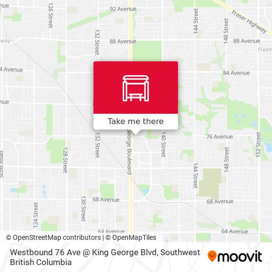 Westbound 76 Ave @ King George Blvd map