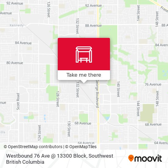 Westbound 76 Ave @ 13300 Block map