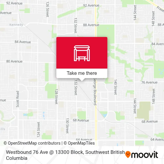 Westbound 76 Ave @ 13300 Block map