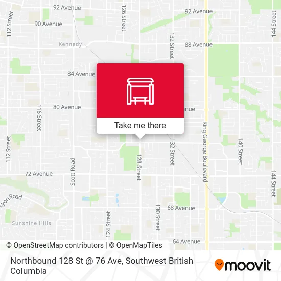 Northbound 128 St @ 76 Ave map