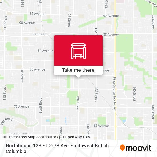 Northbound 128 St @ 78 Ave map