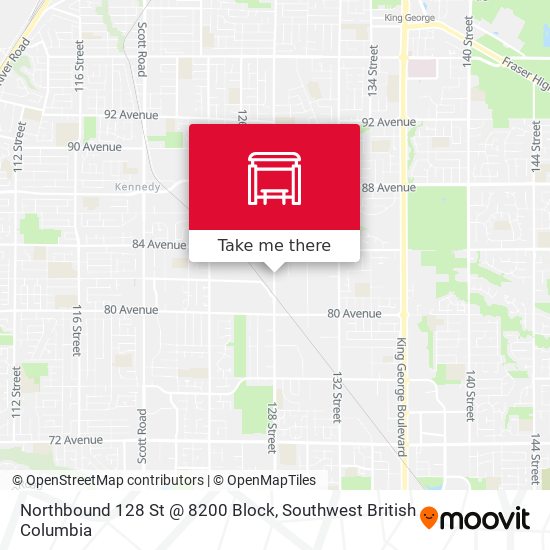 Northbound 128 St @ 8200 Block map