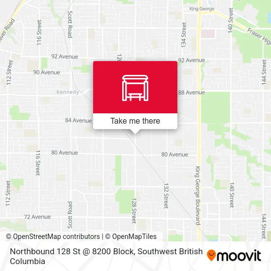 Northbound 128 St @ 8200 Block map