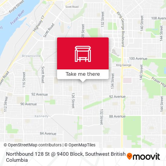Northbound 128 St @ 9400 Block map
