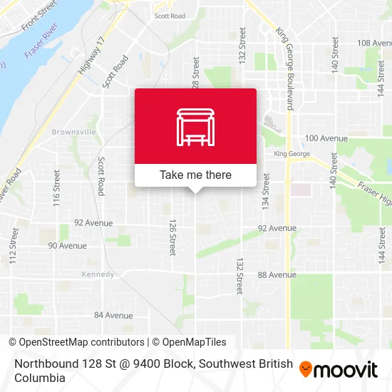 Northbound 128 St @ 9400 Block map