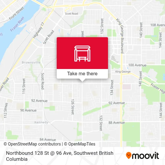 Northbound 128 St @ 96 Ave map