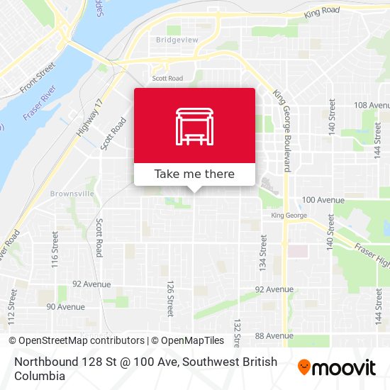 Northbound 128 St @ 100 Ave map