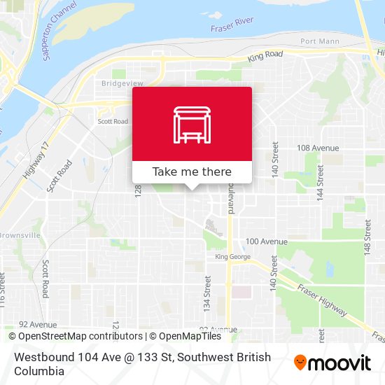 Westbound 104 Ave @ 133 St map