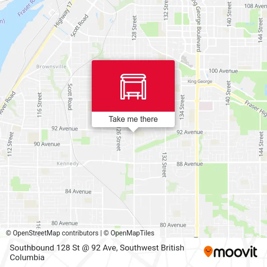 Southbound 128 St @ 92 Ave map