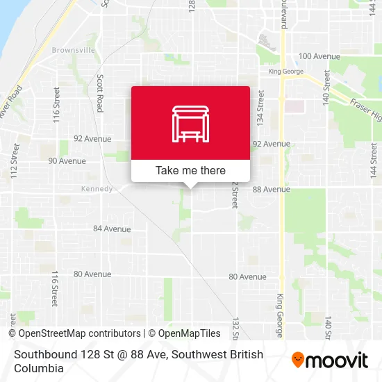 Southbound 128 St @ 88 Ave map