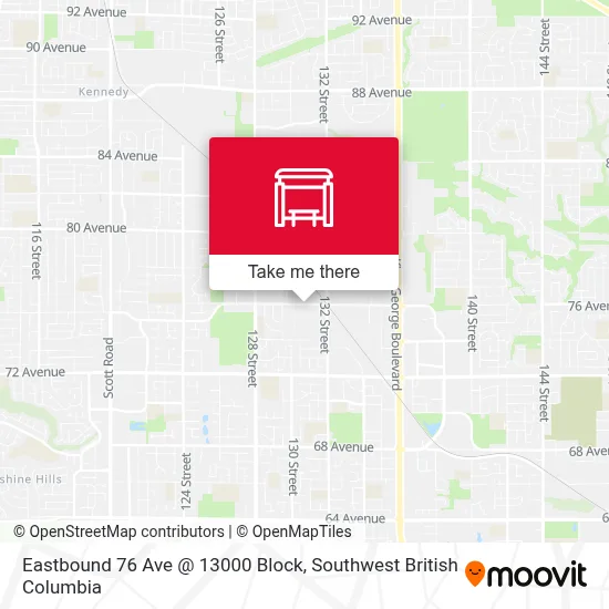 Eastbound 76 Ave @ 13000 Block map