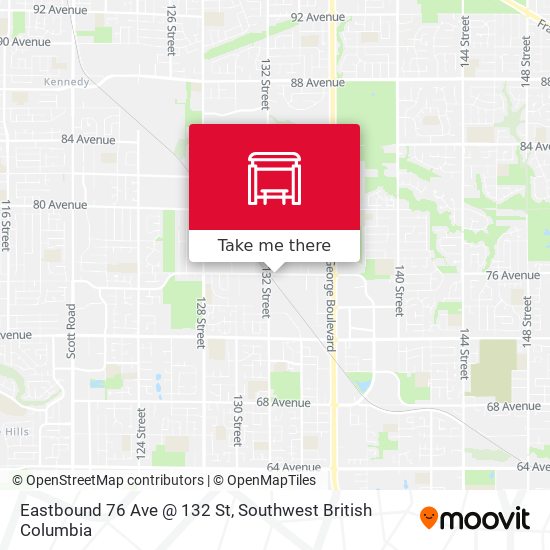Eastbound 76 Ave @ 132 St map