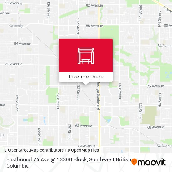 Eastbound 76 Ave @ 13300 Block map